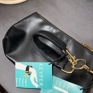 Black Leather Wristlet
